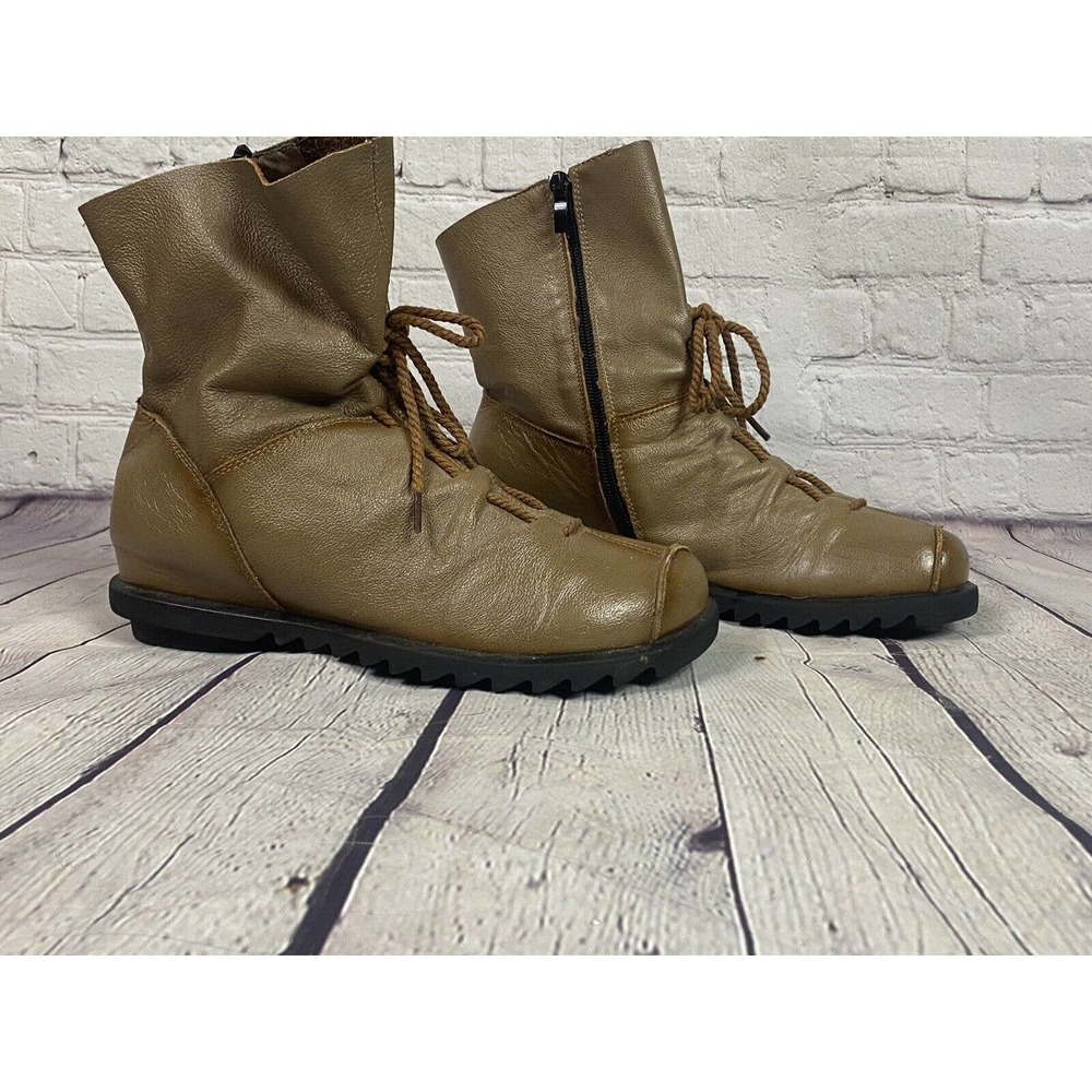 TUN RUI SOCOFY tan leather boots 8.5 women